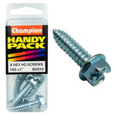 Champion - SELF TAPP SCREWS-HEX-COMBO-6.3 x 25mm-ZINC PLATED | BH510